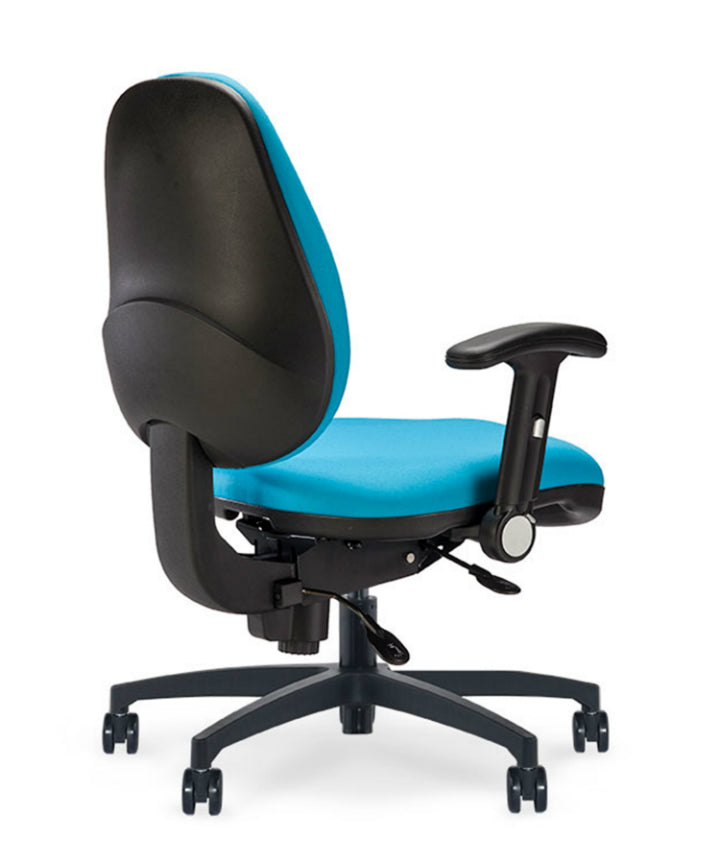 Mid Back Office Chair with Lumbar Support :  125-5C-51A20R-19AB-18BB-16HP-12LUM-9FA-GR A - Terra by Via Seating