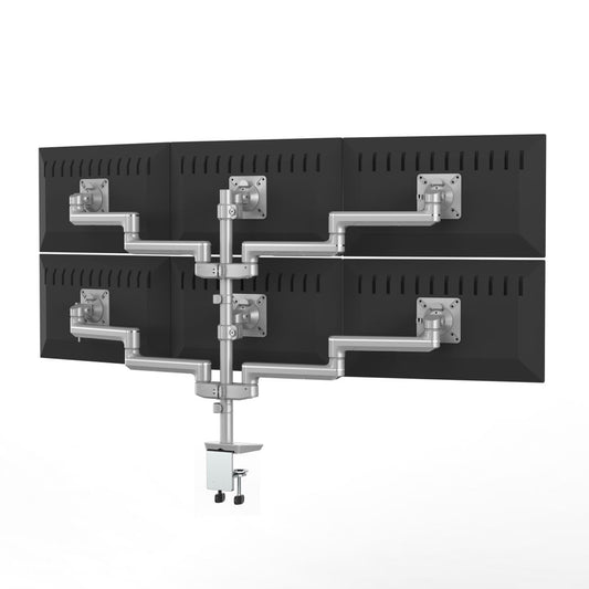 Sena SENAEX6-FF Pole-Mounted Hex 3 Over 3 Fixed Monitor Arm