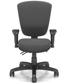 Office Chair with Lumbar Support - Black - Brisbane HD by Via Seating